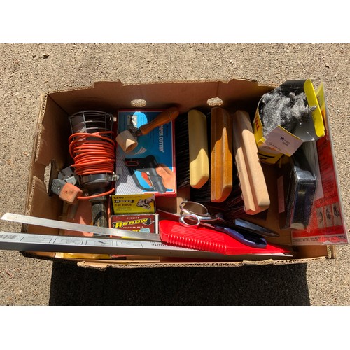 806 - Box of Decorating Accessories and Work Light etc