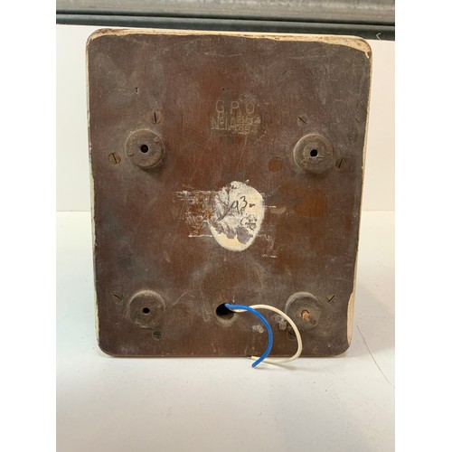 327 - 1954 GPO Phone Dry Cell Treen Battery Box with Bells and Tone Caller