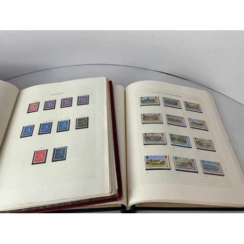 394 - 2x Stamp Albums - Guernsey, Jersey and Isle of Man Mint Stamps to 1985