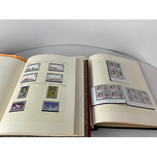 394 - 2x Stamp Albums - Guernsey, Jersey and Isle of Man Mint Stamps to 1985