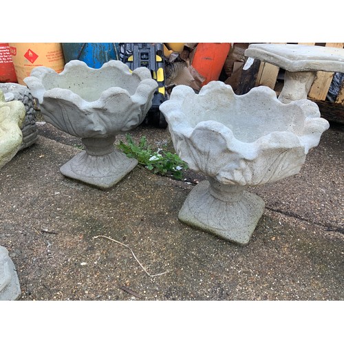 14 - Pair of Concrete Garden Planters