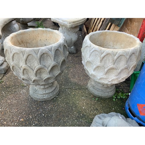 7 - Concrete Garden Planters Urns