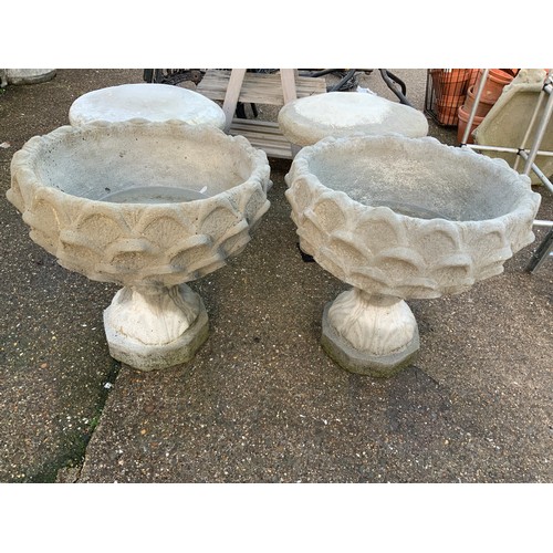 5 - Pair of Large Concrete Garden Planters