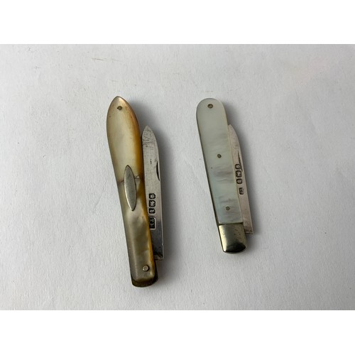 689 - 2x Small Silver Penknives