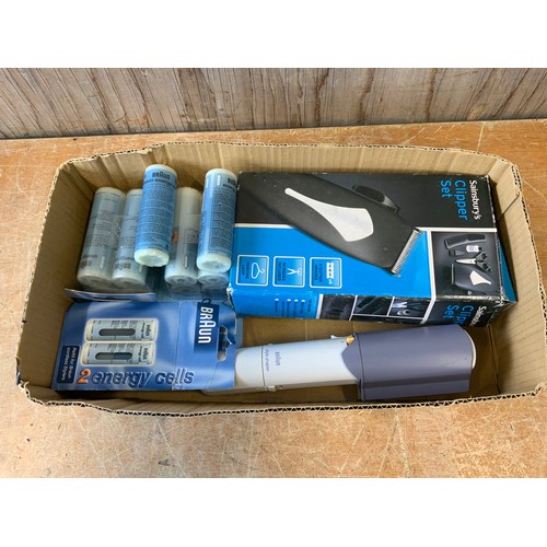 175 - Hair Clipper Set and Braun Cordless Hairstyler with Cells