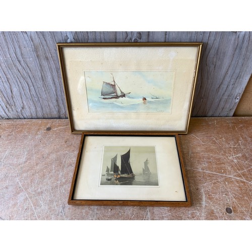 557 - 2x Framed Pictures - Boats