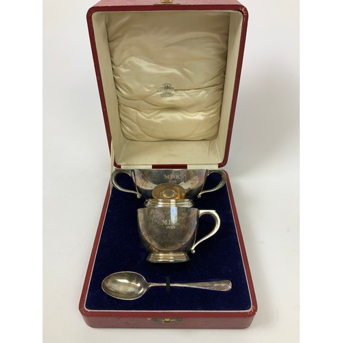 433 - Cased Silver Christening Set - 540gms