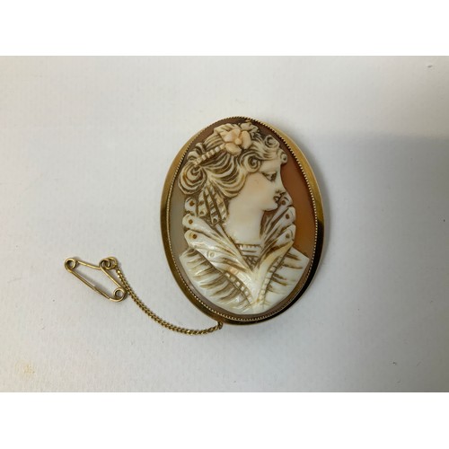 138 - 9ct Gold Cameo Brooch