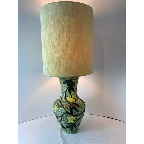 272 - 1950s Ceramic Lamp Signed and Shade - Working