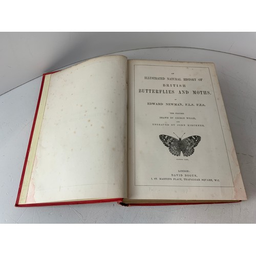 296 - Book - The Natural History of British Butterflies and Moths E Newman (c1870) Ex- Library of Cecily L... 