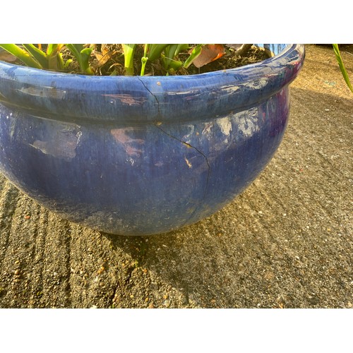 70 - Glazed Blue Terracotta Planter