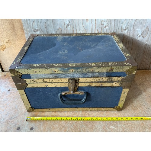 377 - Small Brass Bound Trunk