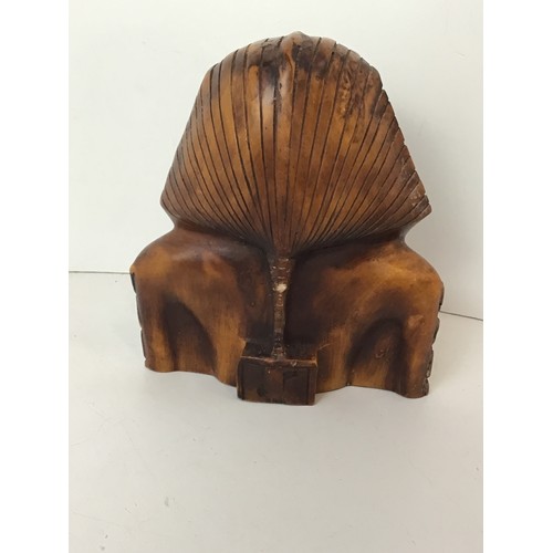 333 - Hardwood Pharaoh Bust - H20cm