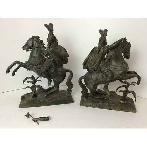 387 - Cast Rider on Horseback - H37cm