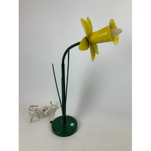 23 - Daffodil Table Lamp - Bliss 1980's - 68cm high when Flower Head Pointing Straight Up - Good Working ... 