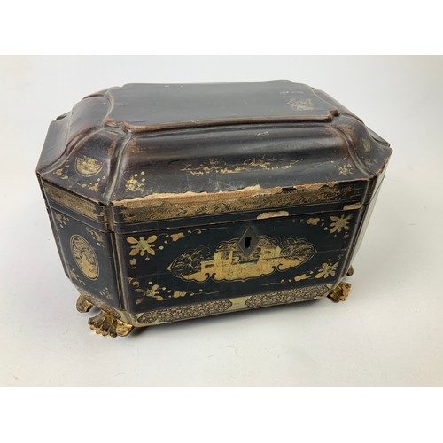 24 - Chinese Tea Caddy with Lead Canisters