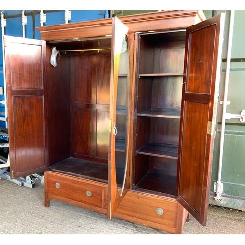 100C - Edwardian Inlaid Wardrobe with Mirrored Door