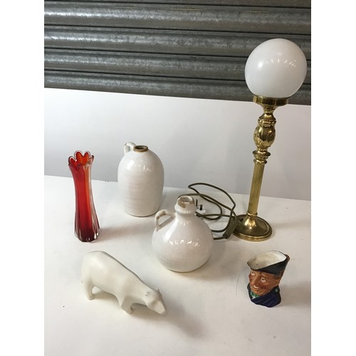 454 - Ceramics and Brass Based Lamp etc