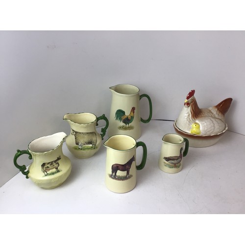 449 - Heron Cross Pottery Jugs etc