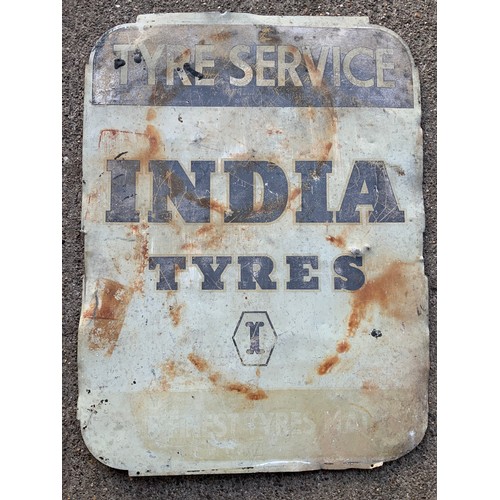 566 - Painted Metal Sign - India Tyre Service - 45cm x 61cm