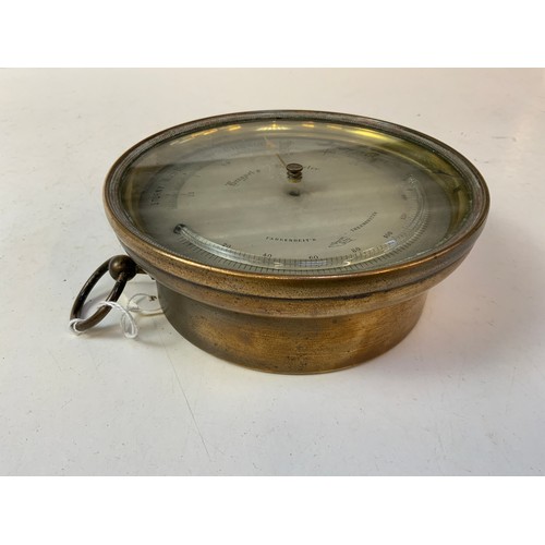 303 - Breguets Brass Barmoter/Thermometer - D16cm