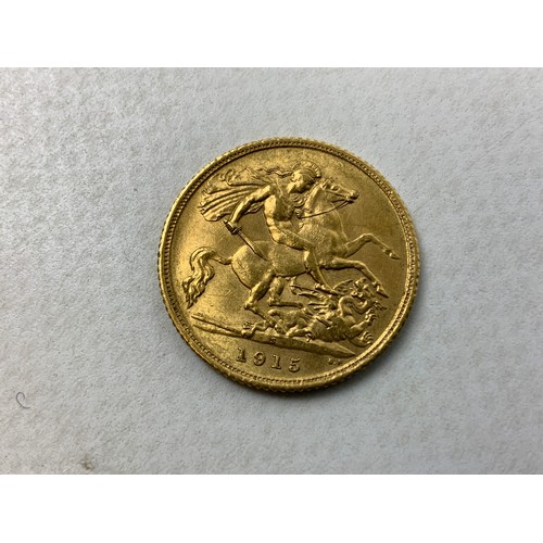 147 - 1915 Gold Half Sovereign