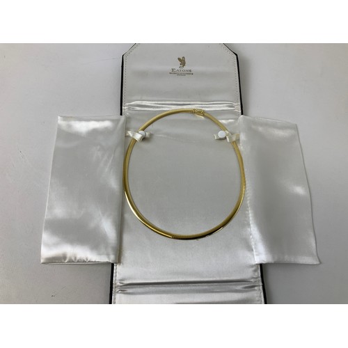 142 - 18ct Yellow and White Gold Reversible Omega Style Necklet - 5mm Wide - 30.8gms - Supplied by Eatons ... 