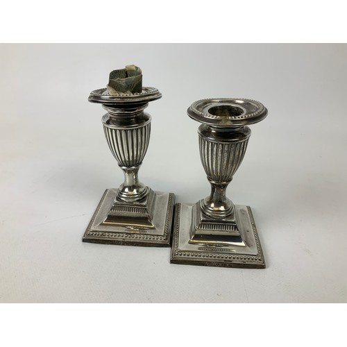 40 - Pair of Filled Silver Candlesticks - 11cm
