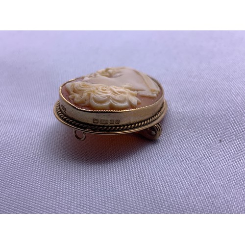 176 - 9ct Gold Cameo Brooch