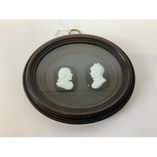 39 - Signed Georgian J Tassie Miniature - Scottish Miniature Glass Cameo of WE Maclae and his Wife 1791