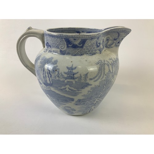 336 - Welsh Blue and White Pub Jug - Named to the Britannia Inn Bryan (Bryn Neath Port Talbot Wales) 140 m... 