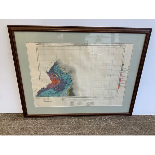 570 - Framed Geological Map of Northumberland
