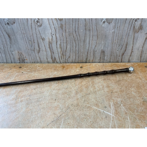 497 - Silver Topped Walking Cane