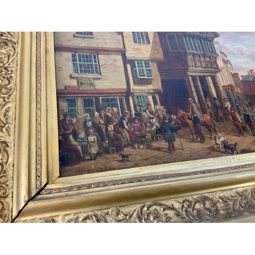 70 - Gilt Frame Oil on Board -  The Old Guildhall, Barnstaple by Joseph Kennedy – Barnstaple Artist (C.18... 