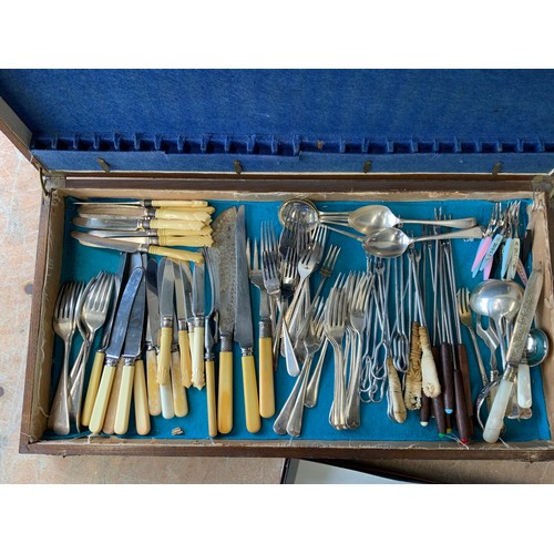 269 - 2x Cutlery Canteens, Various Cutlery and Vintage Tray