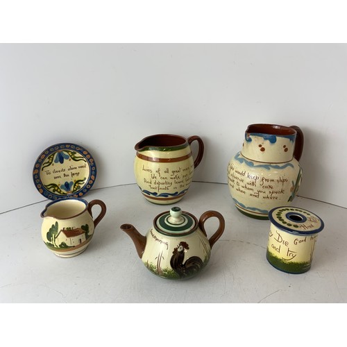 345 - 6x Pieces of Devon Ware