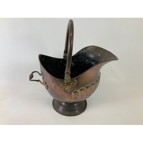 628 - Victorian Copper Coal Bucket