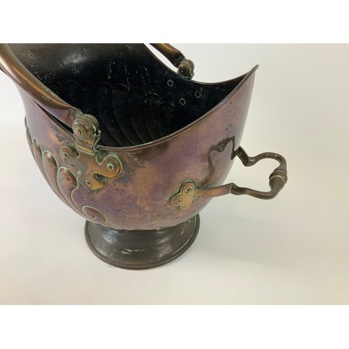 628 - Victorian Copper Coal Bucket