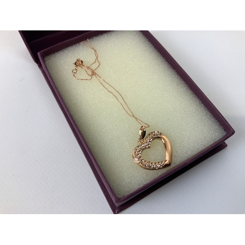 169A - 9ct Gold Heart Pendant on Chain