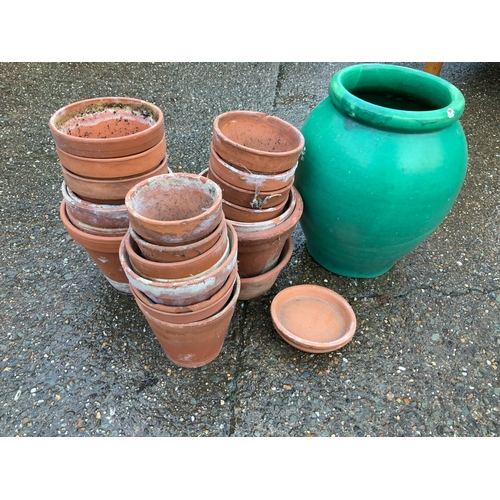 27 - Terracotta Pot and Brannam Pot