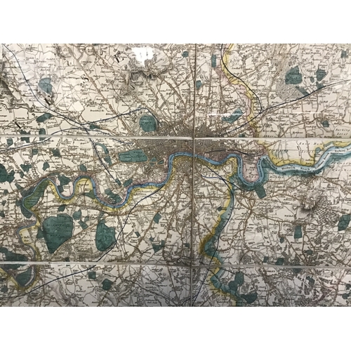 310 - Framed Map - Survey of the Country around London to the Distance of 32 Miles from St Paul’s Cathedra... 