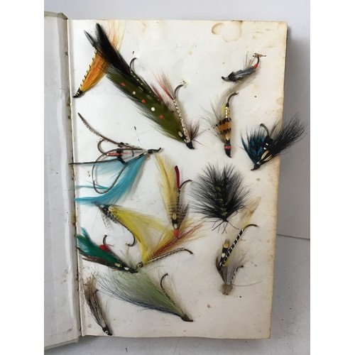 578 - Old Wooden and Lead Fishing Priest with Arthur Oglesby Book - Salmon - with 30 Fishing Flies