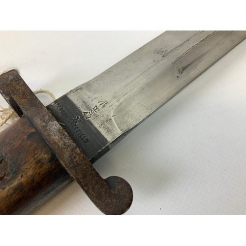 599 - British P1903 Knife Bayonet for MM 1 lll Short Magazine Lee Enfield (SMLE) Rifle. Good Clean Blade w... 