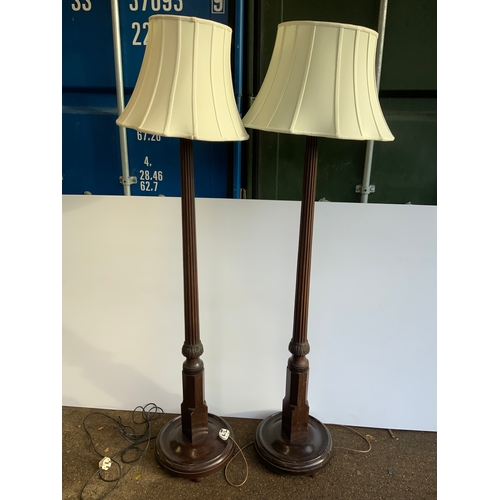 718 - Pair of Mahogany Standard Lamps