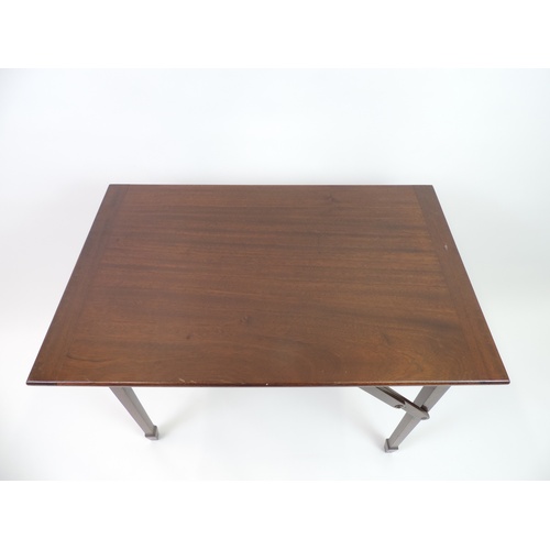 136 - Edwardian Mahogany Folding Campaign Table - 71cm Wide x 59cm High