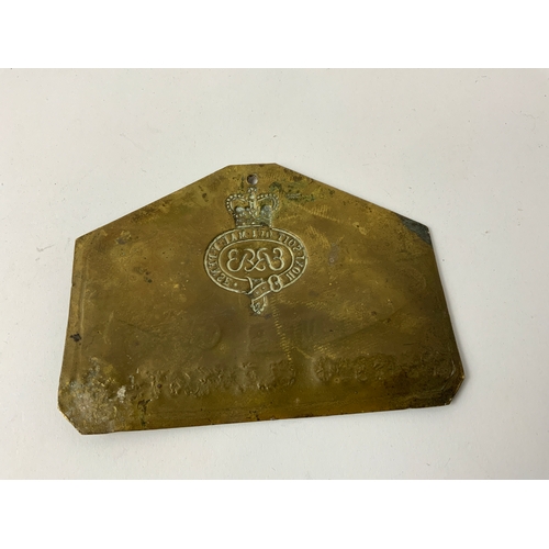 Brass Grenadier Guards Bed Plate