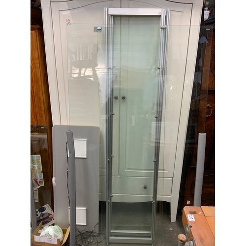 713A - Modern Display Cabinet. One Door Broken but Hinge Supports Present includes LED Lights 96 x 40 x17 c... 