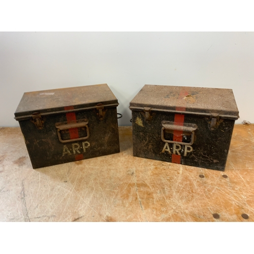 154 - 2x WWII First Aid Boxes