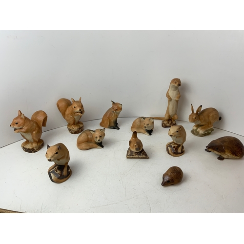 203 - 12x Purbeck Pottery Wildlife Ornaments