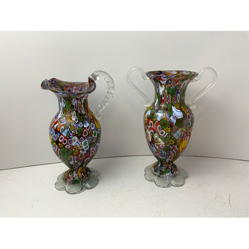 133 - Decorative Glass Vase and Jug